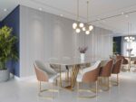 Comedor Albany Gold 2.4 + 8 Sillas Albany Caramel Gold