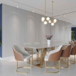Comedor Albany Gold 2.4 + 8 Sillas Albany Caramel Gold