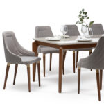 Comedor 2.1 Laurent Off White + 8 Sillas Evelyn – Elegancia y Confort para tu Hogar - Imagen 2