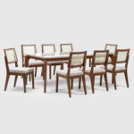 Comedor 2.1 Laurent OW + 8 Sillas Saga Ratan