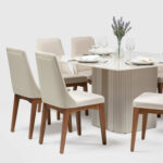 Comedor Liege Cuadrada + 8 Sillas Elsie Beige - Imagen 2