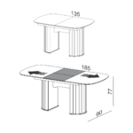 Comedor Plegable 1.35/1.8 Ow  Tm74 + 6 Sillas Ca12 - Imagen 6