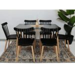 Comedor Rectangular Mesa Eames 120x80cm + Sillas Windsor