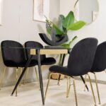 Comedor Rectangular Vidrio Steel 140x80cm + 4 Sillas Berta Negro - Imagen 4