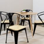 Comedor Redondo Eames Wood 100cm + 4 Sillas Tolix Pierre - Imagen 4