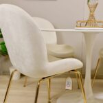 Comedor Redondo Tulip Blanco 100cm + 4 Sillas Berta Blanco Hueso