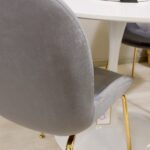 Comedor Redondo Tulip Blanco 100cm + 4 Sillas Berta Gris Oscuro - Imagen 3