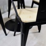 Comedor Redondo Tulip Negro 100cm + 4 Sillas Tolix Pierre - Imagen 3