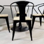 Comedor Redondo Tulip Negro 100cm + 4 Sillas Tolix Pierre - Imagen 5