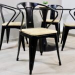 Comedor Redondo Tulip Negro 100cm + 4 Sillas Tolix Pierre - Imagen 6