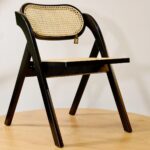 Pack de 2 Sillas de Comedor Plegables de Madera y Ratan Natural - Imagen 2