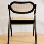 Pack de 2 Sillas de Comedor Plegables de Madera y Ratan Natural - Imagen 3