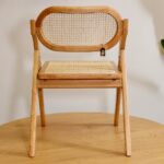 Pack de 2 Sillas de Comedor Plegables de Madera y Ratan Natural - Imagen 8