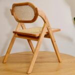 Pack de 2 Sillas de Comedor Plegables de Madera y Ratan Natural - Imagen 9