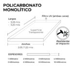 Polic.Monolitico 3.05x2,05x6mm Transparente - Imagen 2