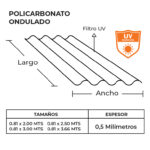 Polic.Ondulado 2,0x0,81x0,5mm Transparente