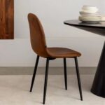 Set Comedor Eames Redondo 100cm Wood + 4 Sillas Eames Ecocuero Café - Imagen 9