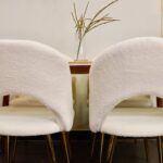 Set Comedor Rectangular de Cuarzo + 4 Sillas Eames Lana Bouclé Blanco - Imagen 6