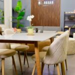 Set Comedor Rectangular de Cuarzo + 4 Sillas Lino Oak - Imagen 2