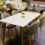 Set Comedor Rectangular de Cuarzo + 4 Sillas Lino Oak - Imagen 3