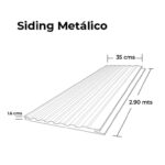 Siding Metálico Color Gris 0,35x2,90 Mts.