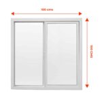 Ventana Vidrio Simple Corredera 100cm x 100cm Blanco