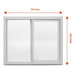 Ventana Vidrio Simple Corredera 121cm x 100cm Blanco