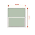 Ventana Vidrio Simple Guillotina 50cm x 60cm Blanco